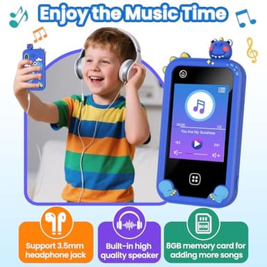 Kids Smart Phone for Boys Ages 3-8, Toy Cell Phone for Kids, Christmas Birthday Gifts for Boys, Toddler Learning Play Toy Phone with Touchscreen, Dual Camera, Game, Music, Storybook, 8GB SD Card(Blue) - Image 6