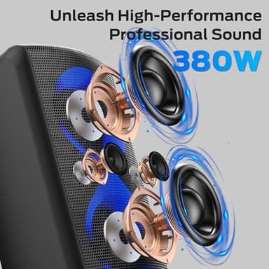 Monster Cycle Plus Bluetooth Speaker, 380W High Power Portable Party Speaker with 7 Lighting Effects, 108dB Loud Stereo Sound, 24H Playtime, Speakers with Subwoofer for Outdoor, Party - Image 3