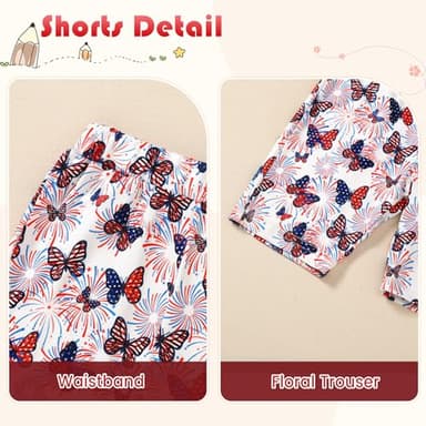 WESIDOM Toddler Girl Clothes Layered Ruffle Top Floral Shorts Cute Toddler Girls Summer Outfits 2Pcs Clothing Set(Red,18-24Months) - Image 4