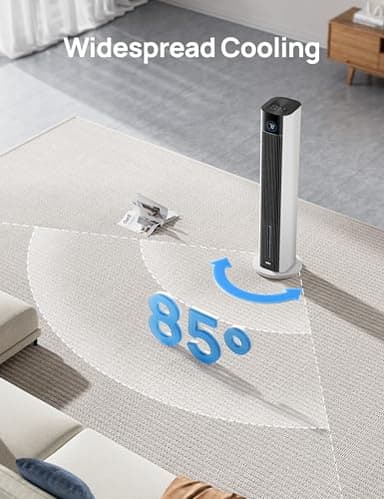 Dreo Evaporative Air Swamp Cooler, 43" Cooling Fans that Blow Cold Air 2025 Upgraded, 85° Oscillating Floor Fan for Bedroom, Easy Cleaning, APP Control, Ice Packs, 4 Speeds & 4 Modes, 12H Timer, White - Image 9