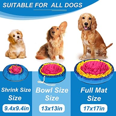 Vivifying Snuffle Mat for Dogs, Interactive Dog Enrichment Toys for Boredom and Mental Stimulation, Adjustable Sniff Mat for Slow Eating and Keep Busy (Red & Yellow) - Image 3