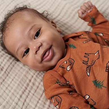 Gerber Baby Boys 6-Pack Long-Sleeve Onesies Bodysuit, Fox, 12 Months - Image 6