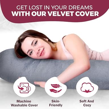 PILLANI Pregnancy Pillows for Sleeping – 57-Inch Maternity Pillow for Pregnant Women with Removable Washable Cover – Support for Back, Belly, Neck, Legs, and Hips – V C U Shaped Full Body Pillow - Image 5