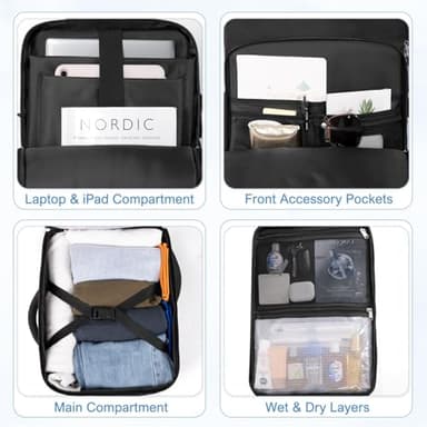 Sinaliy Travel Backpack for Men Women, Personal Item Travel Bag with Multi-Pockets, Airline Approved Carry on Backpack Fits 16inch Laptop, Waterproof Casual Backpack for College,Travel, Work - Image 7