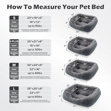 INVENHO Dog Bed Medium Size, Orthopedic Warming Soft Calming Sleeping Puppy Bed Durable Pet Bed with Anti-Slip Bottom M(30"x24"x9") - Image 5