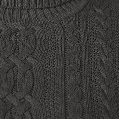 Amazon Essentials Women's Fisherman Cable Turtleneck Sweater (Available in Plus Size), Charcoal Heather, Small - Image 7