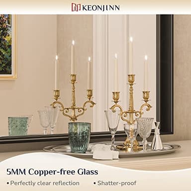 Keonjinn Black Bathroom Mirror 24 x 36 Inch, Rectangular Wall Mirror Brushed Metal Frame, Black Modern Farmhouse Mirrors, Framed Rectangle Bathroom Mirrors for Over Sink(Horizontal/Vertical) - Image 9