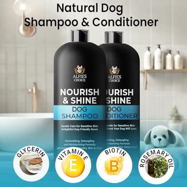 Dog Shampoo and Conditioner Set for Itchy Skin, Allergies & Odor – 2-in-1 Calming Formula with Lavender, Rosemary & Biotin – Moisturizing & Detangling – Safe for Puppies & All Breeds – 16 oz x 2 - Image 5