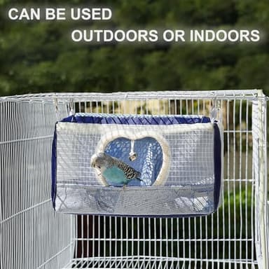 ABLAZEZAI Bird Mesh Nest Bed, Parrot Breathable Cage Hanging Hammock, Small Pets House Cave Hut for Budgie Lovebird Cockatiel Conure Guinea Pig Sugar Glider (Small) - Image 5