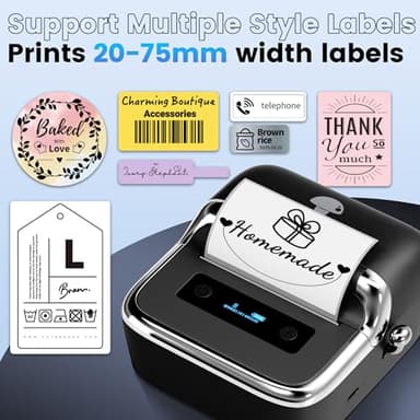 Phomemo M250 3 Inch Label Maker Machine with Tape, 2025 Upgrade Portable Barcode Label Printer for Business, Home, Logo Label, Thermal Address Label Maker with 100 Labels, 40x30mm - Image 3