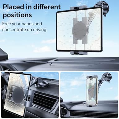 Tablet Holder for Car ipad Holder for Car【Windshield+Dash】Suction Cup ipad Mount for Truck Stand【360° 】Tablet Car Mount soporte para tableta para auto for All 4.7"-12.9" Apple iPad Samsung Galaxy Tab - Image 3