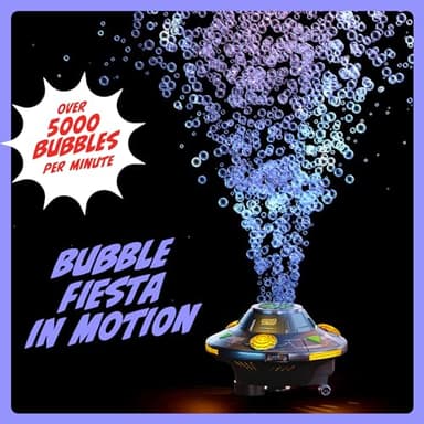 Ninja Blast Robot Bubble Machine for Kids - Spins, Moves, Music, Lights - Bubbles Blower, Maker for Boys & Girls - Cool Outdoor Toys - Birthday Gifts for Boy Ages 3 4 5 6 7 8 Year Old Kid Gift - Image 7
