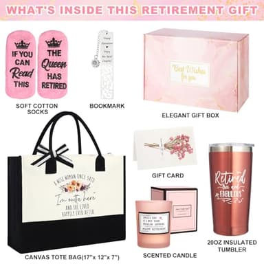 Retirement Gifts for Women 2025, Best Retirement Gifts Ideas for Coworker Teacher Boss Nurses Friends Mom Grandma Retirees, Coworkers Farewell Leaving Going Away Gift with 20Oz Tumbler Canvas Tote Bag - Image 2