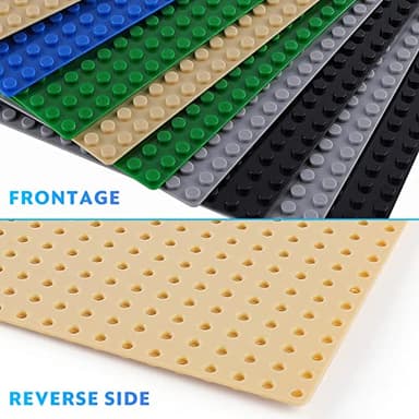 Pokiiulk Classic Baseplates Building Plates-Pack of 10 Large 10" x 10" Building Bricks, Compatible with All Major Brands and Activity Table, Perfect STEM Gift for Builders Age 3+ (Multicolored) - Image 7