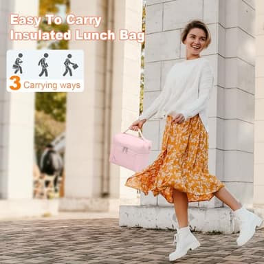 NOL Natural Organic Lifestyle Insulated Lunch Bags for Women Cooler Bag Lightweight Nylon Waterproof Lunch Box For Work - Image 8