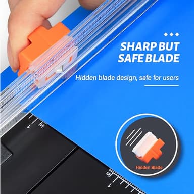 Evteck Paper Cutter 12 Inch Paper Trimmer Slider Crafting Scrapbooking Supplies for A4 Vinyl Photo Cardstock with Security Blade and Foldable Ruler - Image 3