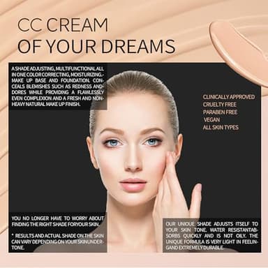 Cc Cream For Older Women,Cc Cream Self Adjusting For Mature Skin,Color Correcting Moisturizer - Image 4