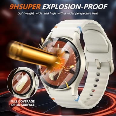 Suoman 4-Pack Screen Protector for Samsung Galaxy Watch 7/6/5/4 40mm, Tempered Glass Protectors Perfectly Fit for Galaxy 40 mm Smartwatches - Image 4