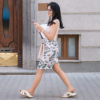 Ecetana Sandals for Women Wedge Shoes: Slip On Dressy Summer Comfortable Slides Sandals Lightweight Memory Foam Platform Shoes - Image 2