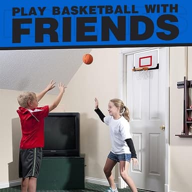 TOY Life Basketball Hoop Indoor for Kids Over The Door Office Basketballhoop for Teens and Adults Mini Hoops Door Room Goal with 4 Balls - Image 2