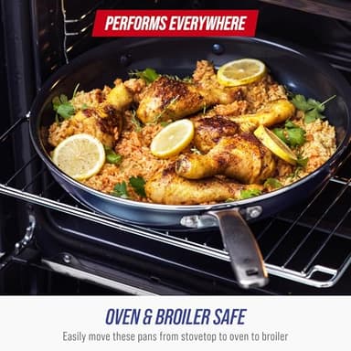 Blue Diamond 11 Piece Cookware Set, Diamond Infused PFAS & PFOA-Free Ceramic Nonstick Pots and Pans, Durable Nontoxic Metal Utensil Safe & Scratch Resistant, Dishwasher & Oven Safe, Blue - Image 7