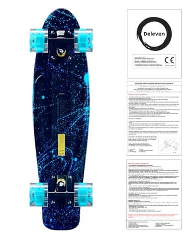 Deleven 22" Skateboard with Bright LED Wheels, Skate Tool, ABEC 7 Bearings - for Kids Beginners Adults - Image 12