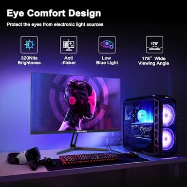 SANSUI 27 Inch WQHD 2560 x 1440 IPS Gaming Monitor, 180Hz 1ms Computer Monitor, DP 1.2 x2 | HDMI 2.0 x2 | VESA Mount, 120% sRGB HDR Eye Care Metal Stand (DP Cable Included) - Image 8