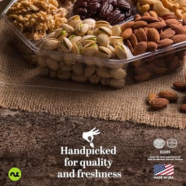 NUT CRAVINGS - Diwali Sweets Hamper Mid-Autumn Festival Mixed Nuts Gift Basket in Red Gold Box (7 Assortments, 1 LB) Food Arrangement, Healthy Snack Care Package, Food Assortments - Image 7