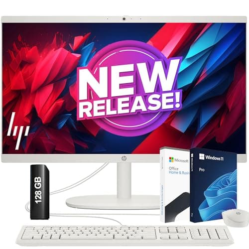 HP Business All-in-One Desktop| 22" Full HD Display| Intel Dual-core Processor| 32GB RAM| 1TB PCIe SSD| 128GB External Drive & Microsoft Office Trial| KB&Mouse| HDMI&USB-C| WiFi6| Windows 11 Pro - Image 1