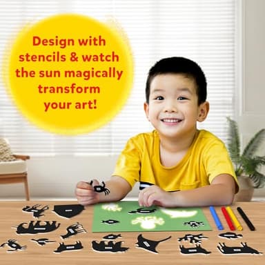Skillmatics Sun Paper Art Kit - STEM Craft Kit for Kids with Decorative Paper, Stencils & Markers, Create with Sunlight, Mess-Free, Indoor Fun, Gifts for Ages 4, 5, 6, 7, 8, 9, 10, 11, 12 - Image 5