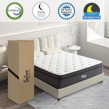 sofree bedding Queen Size 10 Inch Memory Foam Hybrid Mattress, Pocket Spring in a Box for Motion Isolation, Strong Edge Support, Pressure Relief, Medium Firm, CertiPUR-US - Image 6
