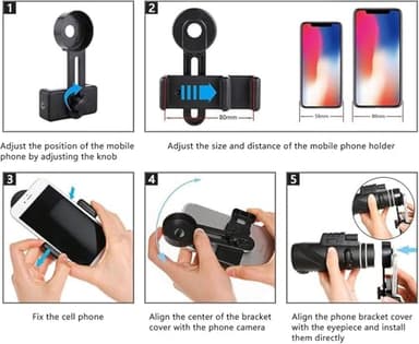 Stscope360 Monocular, STS Scope 360 with Smartphone Adapter Tripod Hand Strap, Stethoscope 360 Monocular Suitable for Bird Watching Hunting Hiking Camping (Green, 80x100) - Image 6