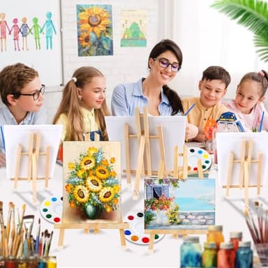 AROIC 15In Wood Easels, Easel Stand for Painting Canvases, Tripod Art Easel, Painting Party Easel, Kids Student Tabletop Easels for Painting, Portable Canvas Photo Picture Sign Holder （16PCS） - Image 7