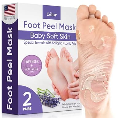Foot Peel Mask - Foot Mask for Baby Soft Skin - Remove Dead Skin, Dry, Cracked Feet & Callus, Foot Spa, Made with Aloe Vera Extract for Women and Men (2 Pair (Pack of 1), Lavender) - Image 1