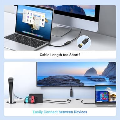 UGREEN HDMI Extension Cable 4K HDMI Extender 1.5FT Male to Female Adapter Cord Compatible with Roku TV Stick PS5 PS4 Xbox Laptop PC Nintendo Switch 2 Blu Ray Player Google Chromecast Wii U HDTV - Image 5