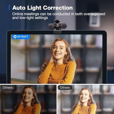 EMEET C960 4K Webcam for PC, 4K UHD Sony Sensor, PDAF Auto Focus, Dual AI Noise-Cancelling Mics, Auto Light Correction, 73° FOV, Plug&Play Webcam w/Privacy Cover, Works w/Zoom/Teams/Skype/Google Meet - Image 6