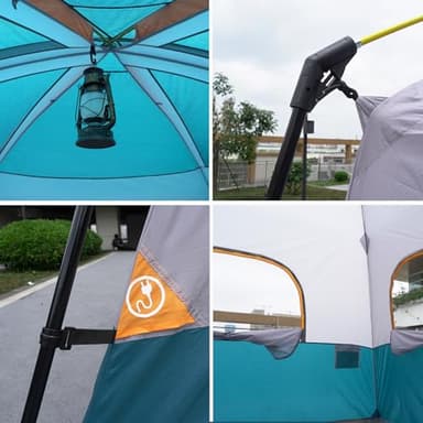 UNP Camping Tent 8 Person, Waterproof Windproof Family Tent with Rainfly Easy Set up-Portable Dome Tents for Camping 6-8 Person - Image 4