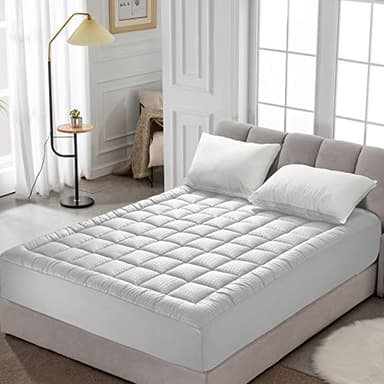 HYLEORY Queen Mattress Pad Quilted Fitted Mattress Protector Cooling Pillow Top Mattress Cover Breathable Fluffy Soft Mattress Topper with 8-21" Deep Pocket - Image 2