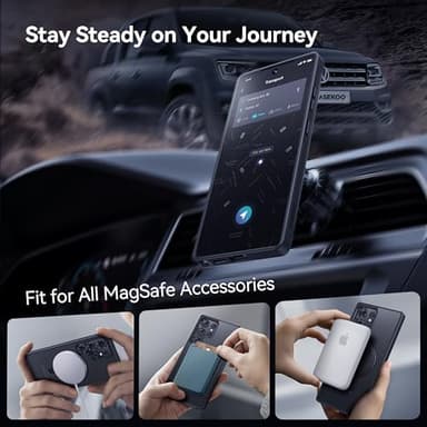 CASEKOO World's First 3-in-1 Magnetic Ring Stand for Samsung Galaxy S25 Ultra case | Patented Design, 16FT Military Drop Protection, Magsafe Compatible | Slim Matte Translucent Cover 6.9" 2025, Black - Image 4