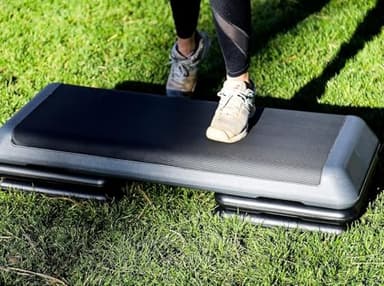 ZENY 43'' Exercise Aerobic Step Platform Adjustable Fitness Stepper with 4 Detachable Risers Fitness Workout Stepper for Home Gym Cardio Strength & Training (Grey) - Image 6