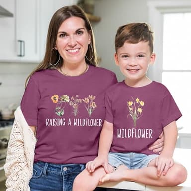 Raising A Wildflower Shirt Mom Toddler Matching Tshirt Mommy and Me Matching Tee Mother Daughter Son Mama Mini Outfit - Image 5