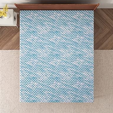 NapQueen 3 Inch Swirl Egg-Shell Cooling Gel Memory Foam Mattress Topper, CertiPUR-US Certified, Twin,Blue - Image 3