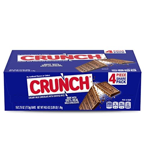 CRUNCH, Bulk 18 Pack, Milk Chocolate and Crisped Rice, Share Size Individually Wrapped Candy Bars, 2.75 oz Each - Image 1