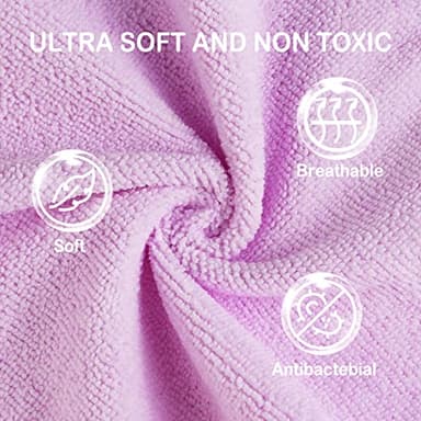 softan Baby Washcloths, 24Pack Baby Wash Cloths Extra Soft & Ultra Absorbent, Baby Towels and Washcloths Face Towel Unisex for Boys Girls Body, Washclothes Gentle on Sensitive Skin, 9x9 Pink Whale - Image 2