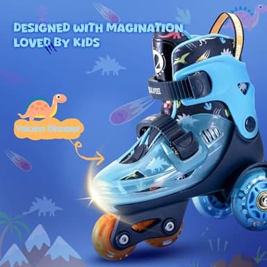 SULIFEEL Adjustable Toddler Roller Skates for Girls Boys Kids,Fun Illuminating Light Up Flash Wheels Three-Point Type Balance Suitable for Beginners Indoor and Outdoor Roller Skating - Image 2