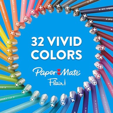 Paper Mate Flair Felt Tip Pens Medium Point 0.7 Millimeter Marker Pens Back to School Supplies for Teachers & Students Assorted Colors 24 Count - Image 2