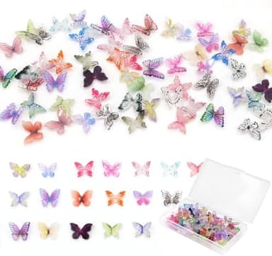 90Pcs Mini Resin Butterflies, Miniature Little Butterfy Decoration, Tiny Butterflies for DIY Crafts, Mini Resin Animals Figurines for Fairy Garden Micro Landscaping Decor - Image 3
