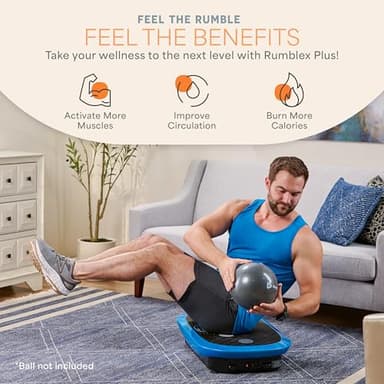 LifePro Rumblex Plus 4D Vibration Plate Exercise Machine - Triple Motor Oscillation, Linear, Pulsation + 3D/4D Motion Vibration Platform/Whole Body Vibration Machine for Weight Loss & Shaping. (Blue) - Image 3