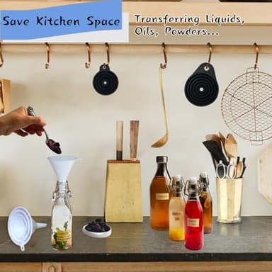 6 Pack Funnels for Kitchen Automotive Use Filling Bottles, Plastic Funnels Assorted 4 Sizes, Silicone Collapsible Funnel Set 2 Small and Large for Liquids, Oils, Powders Transfer, Cooking - Image 6