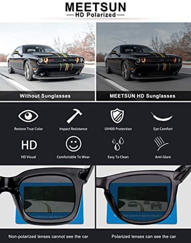 MEETSUN Polarized Sunglasses for Women Men Classic Retro Designer Style (Ombre Brown Frame/Gradient Lens, 54) - Image 6